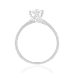 Solitaire or 750 blanc diamant synthétique 0,5 carat