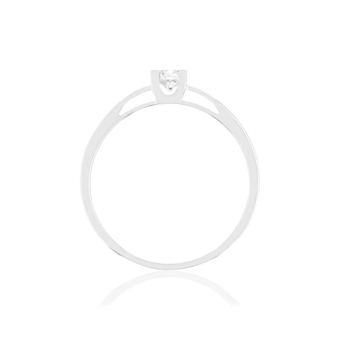 Solitaire or 750 blanc diamant synthétique 0,3 carat