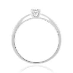 Solitaire or 750 blanc diamant synthétique 0,2 carat