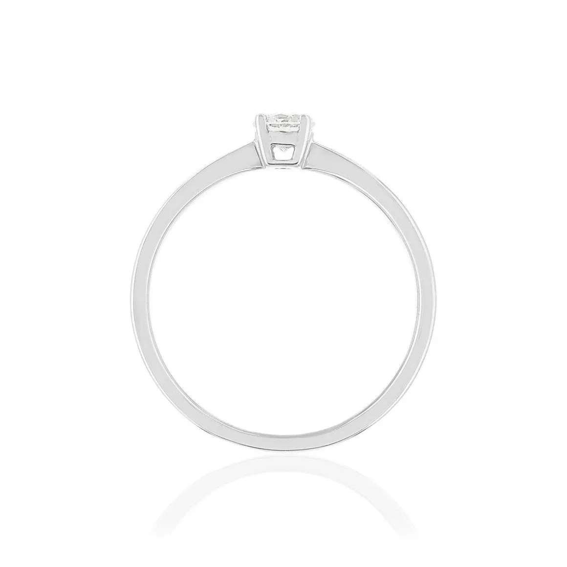 Solitaire or blanc 750 diamant synthétique 0.29 carat