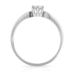 Solitaire or 750 blanc diamant synthétique 0,25 carat