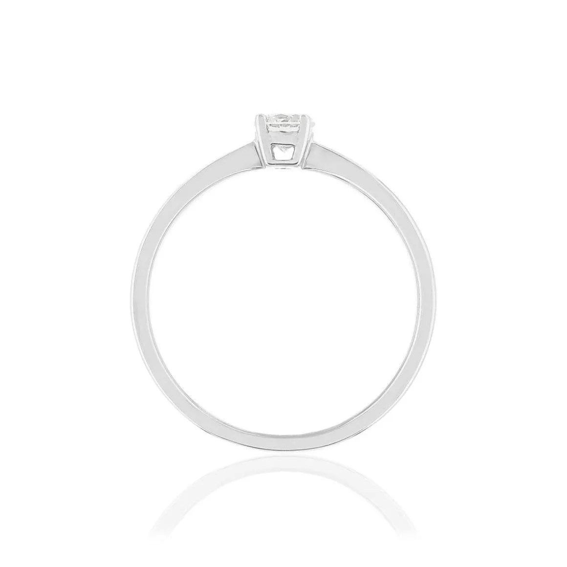 Solitaire or blanc 750 diamant synthétique 0.23 carat