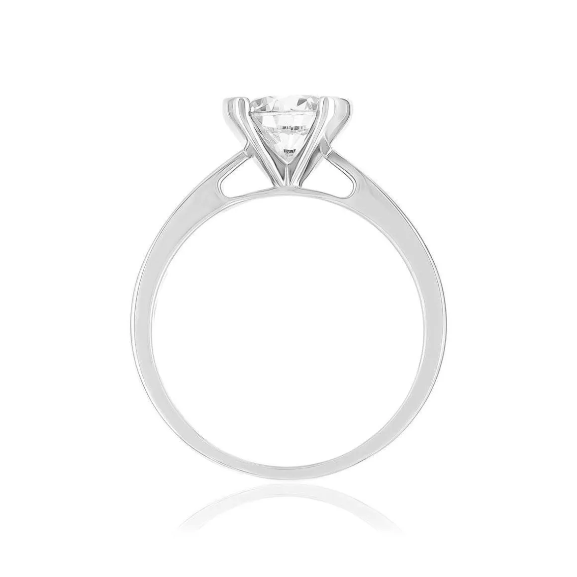 Solitaire or 750 blanc diamant synthétique 1 carat