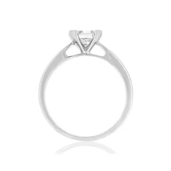 Solitaire or 750 blanc diamant synthétique 0.7 carat