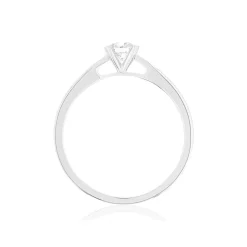Solitaire or 750 blanc diamant synthétique 0.2 carat