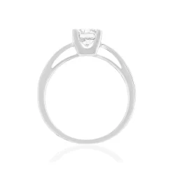 Solitaire or 750 blanc diamant synthétique 0,8 carat