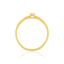 Solitaire or jaune 750 diamant 0.08 carat h/si