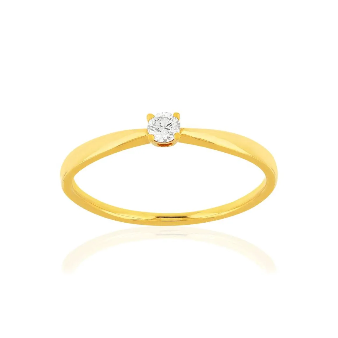 Solitaire or jaune 750 diamant 0.08 carat h/si