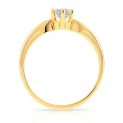 Solitaire or 750 jaune diamant 0,4 carat