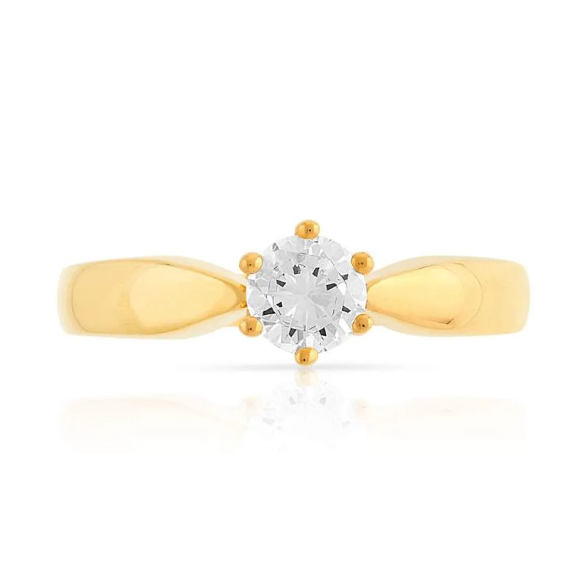 Solitaire or 750 jaune diamant 0,4 carat