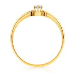 Solitaire or 750 jaune diamant 0,1 carat