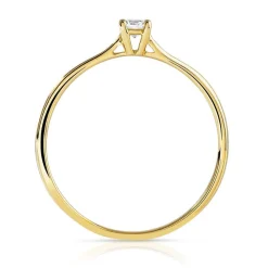 Solitaire or 750 jaune diamant 0,1 carat