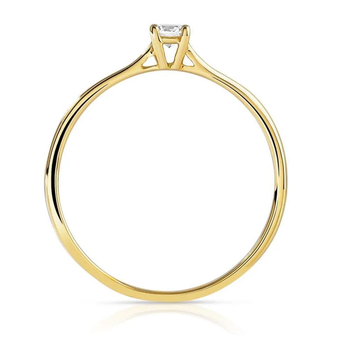 Solitaire or 750 jaune diamant 0,1 carat