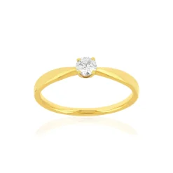 Solitaire or jaune 750 diamant 0.18 carat H/P1