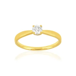 Solitaire or jaune 750 diamant 0.29 carat h/si