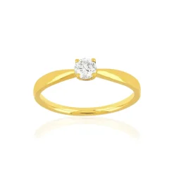 Solitaire or jaune 750 diamant 0.23 carat h/si