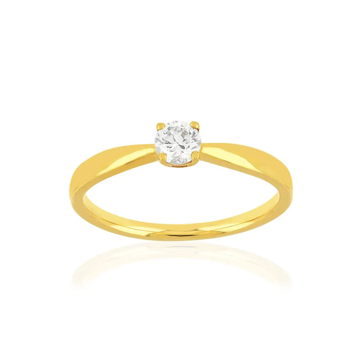 Solitaire or jaune 750 diamant 0.23 carat h/si
