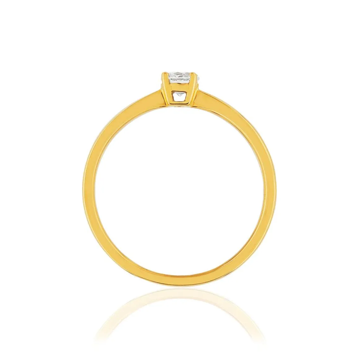 Solitaire or jaune 750 diamant 0.23 carat h/si