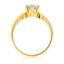 Solitaire or 750 jaune diamant 1 carat
