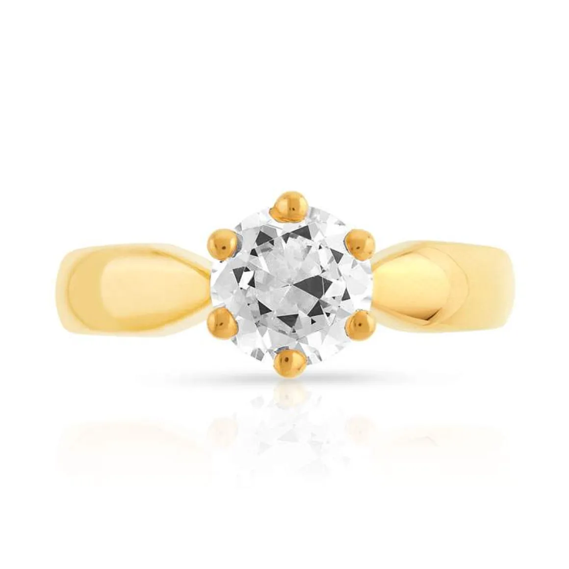Solitaire or 750 jaune diamant 1 carat