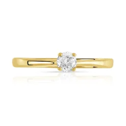 Solitaire or 750 jaune diamant 0,15 carat