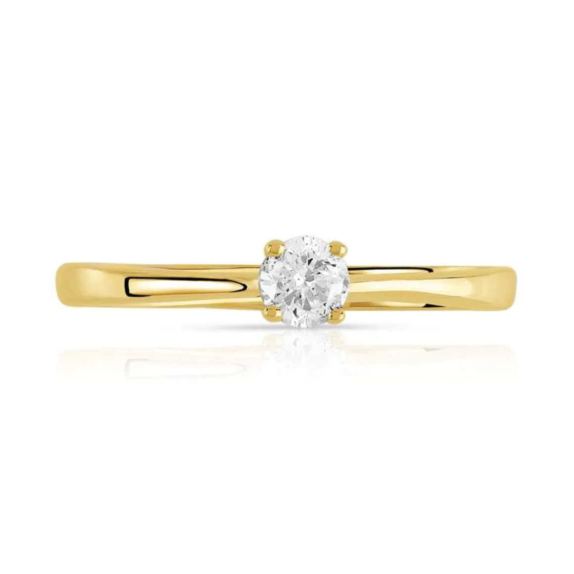 Solitaire or 750 jaune diamant 0,15 carat
