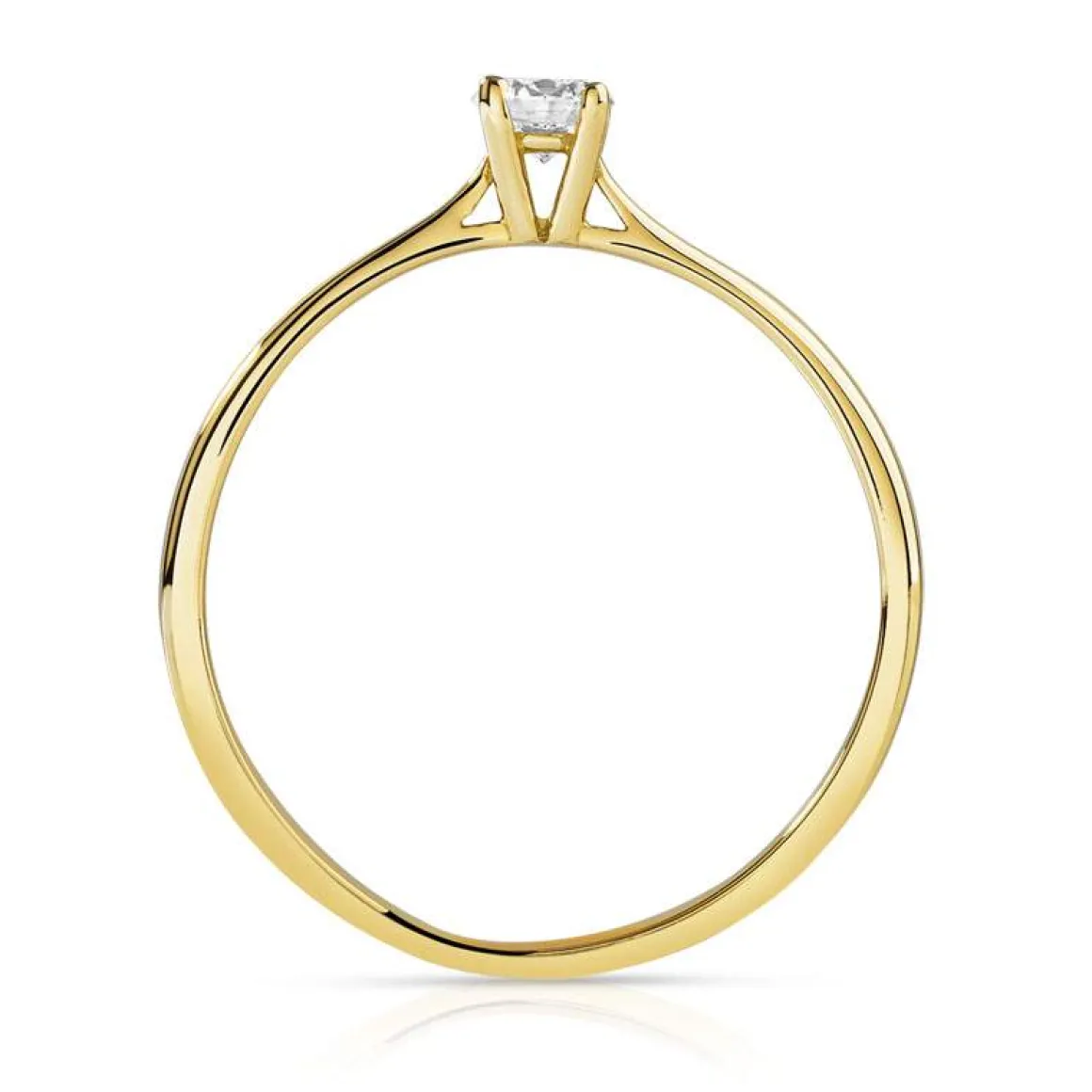 Solitaire or 750 jaune diamant 0,15 carat