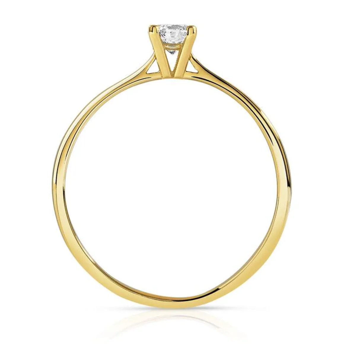 Solitaire or 750 jaune diamant 0,2 carat