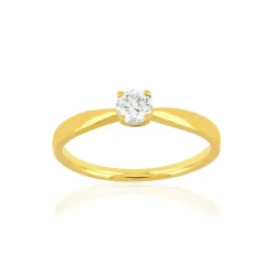 Solitaire or jaune 750 diamant 0.29 carat H/P1