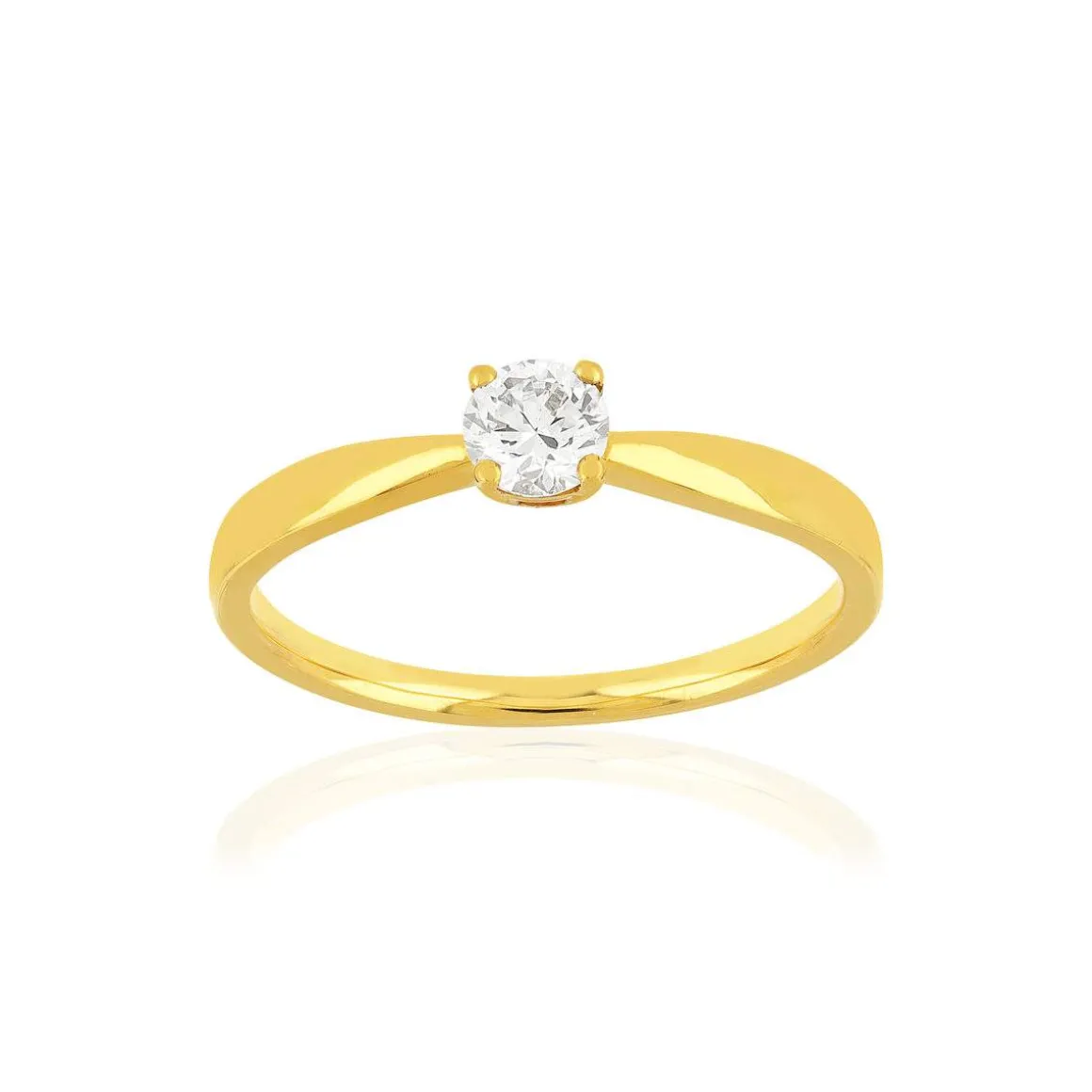 Solitaire or jaune 750 diamant 0.29 carat H/P1