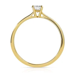 Solitaire or 750 jaune diamant 0,25 carat