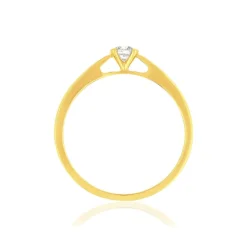 Solitaire or 750 jaune diamant HP1 0.1 carat