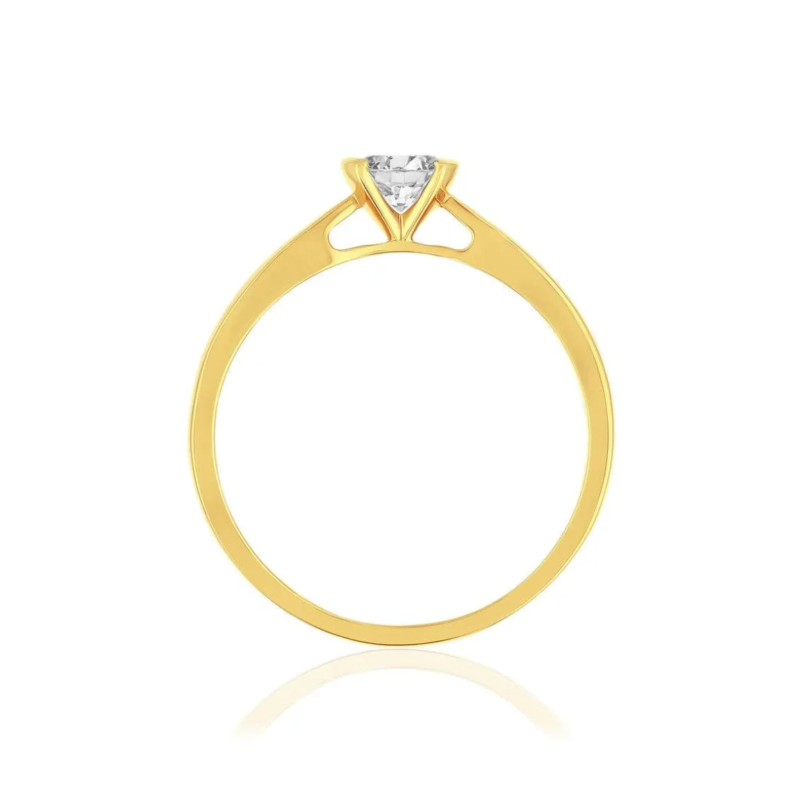 Solitaire or 750 jaune diamant HP1 0.3 carat