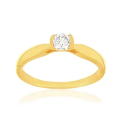 Solitaire or 750 jaune diamant HP1 0.2 carat