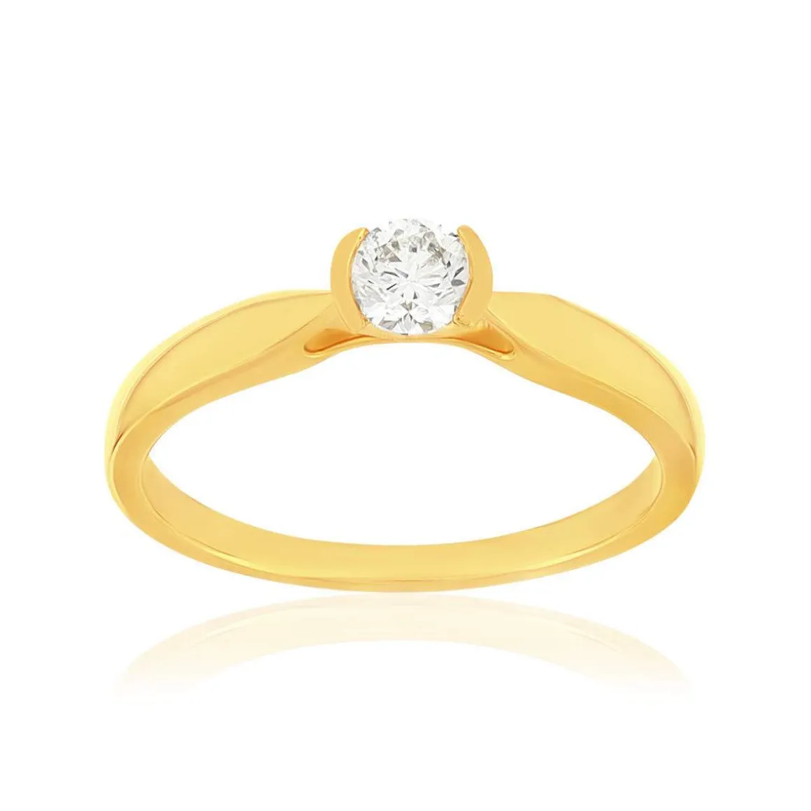 Solitaire or 750 jaune diamant HP1 0.2 carat