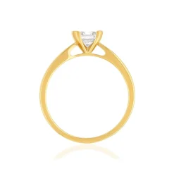 Solitaire or 750 jaune diamant HP1 0.5 carat