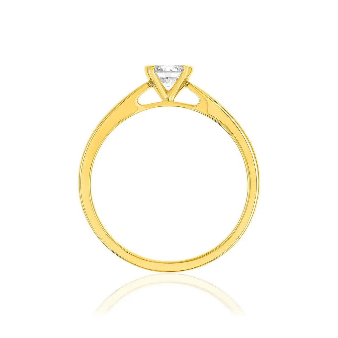 Solitaire or 750 jaune diamant HP1 0.25 carat