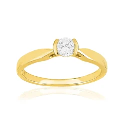 Solitaire or 750 jaune diamant HP1 0.25 carat