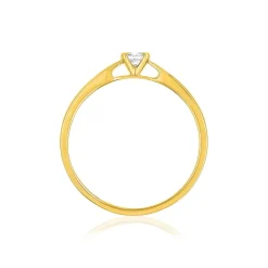 Solitaire or 750 jaune diamant HP1 0.15 carat