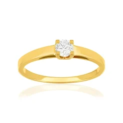 Solitaire or 750 jaune diamant HP1 0.3 carat