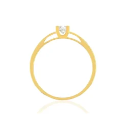 Solitaire or 750 jaune diamant HP1 0.3 carat
