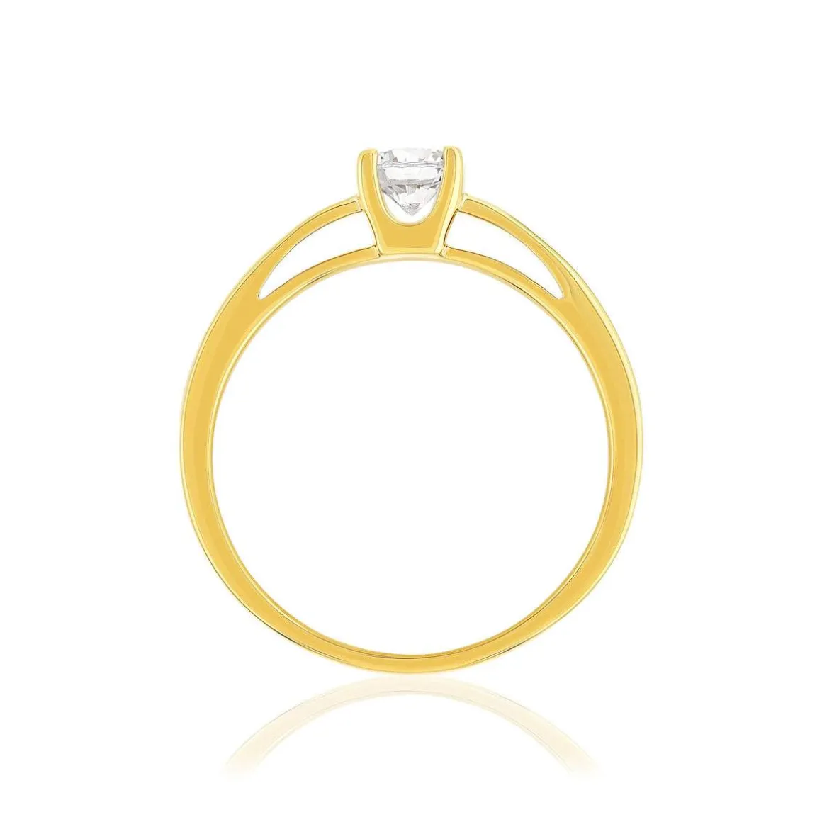 Solitaire or 750 jaune diamant HP1 0.4 carat