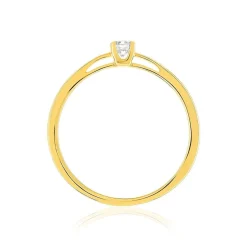 Solitaire or 750 jaune diamant HP1 0.1 carat