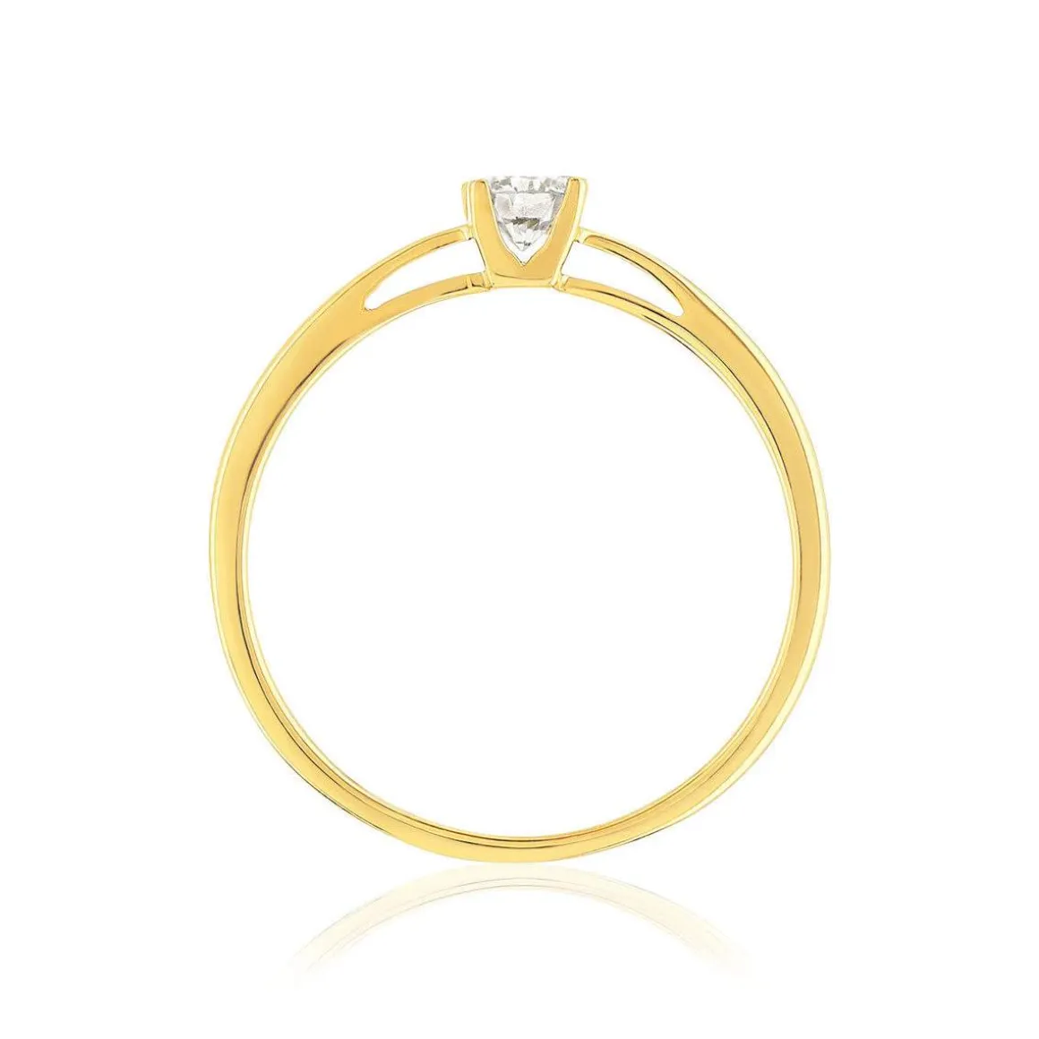 Solitaire or 750 jaune diamant HP1 0.15 carat