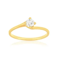 Solitaire or 750 jaune diamant HP1 0.25 carat