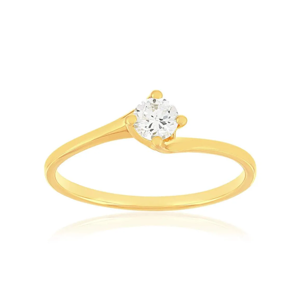 Solitaire or 750 jaune diamant HP1 0.25 carat