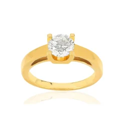 Solitaire or 750 jaune diamant HP1 1 carat