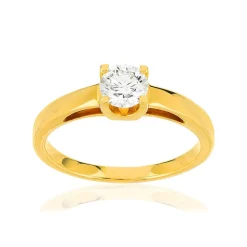 Solitaire or 750 jaune diamant HP1 0.5 carat
