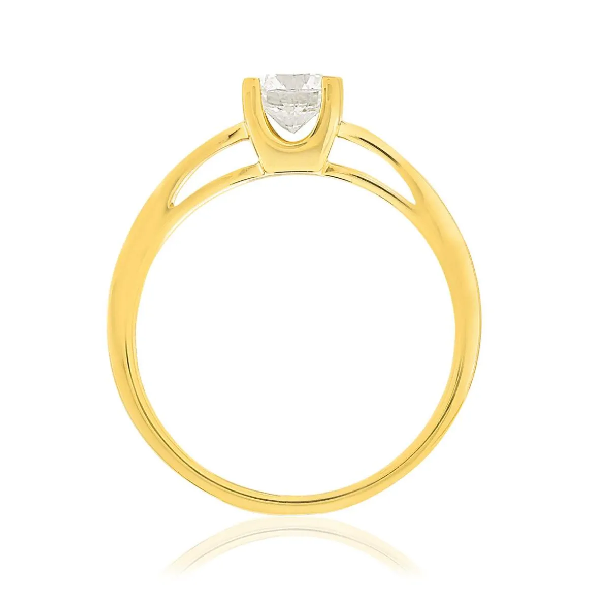 Solitaire or 750 jaune diamant HP1 0.5 carat