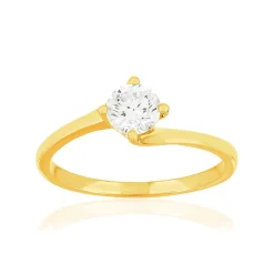 Solitaire or 750 jaune diamant HP1 0.5 carat